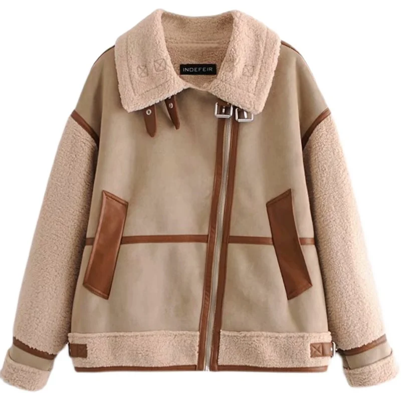 Winter Patchwork Plus Cotton Coat Women Za Stylish Khaki Jacket Casual Lapel Long Sleeve Top Loose Commute Zipper Solid Color
Winter Patchwork Plus Cotton Coat Women Za Stylish Khaki Jacket Casual Lapel Long Sleeve Top Loose Commute Zipper Solid Color