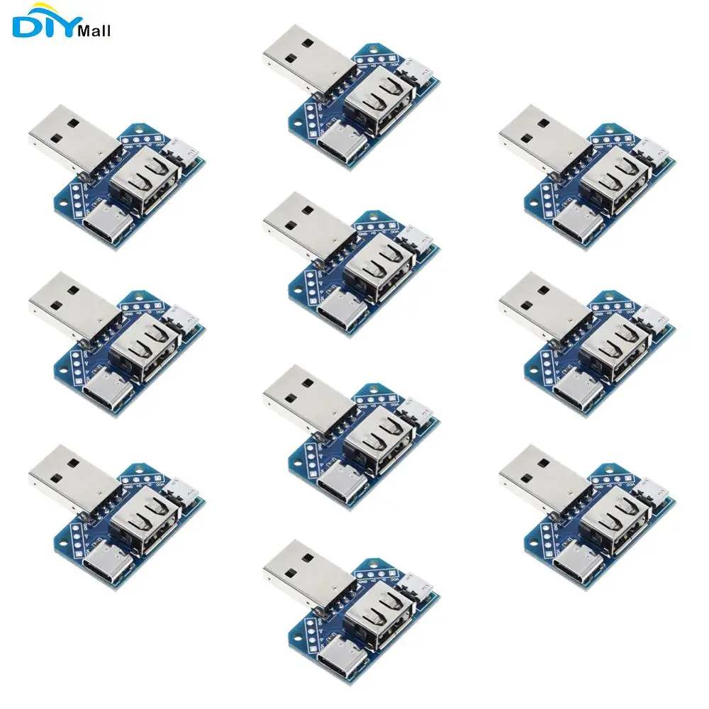 10 шт. XY-USB4 USB головная распределительная плата штекер разъем для type-c Micro Female 2 54-4 P