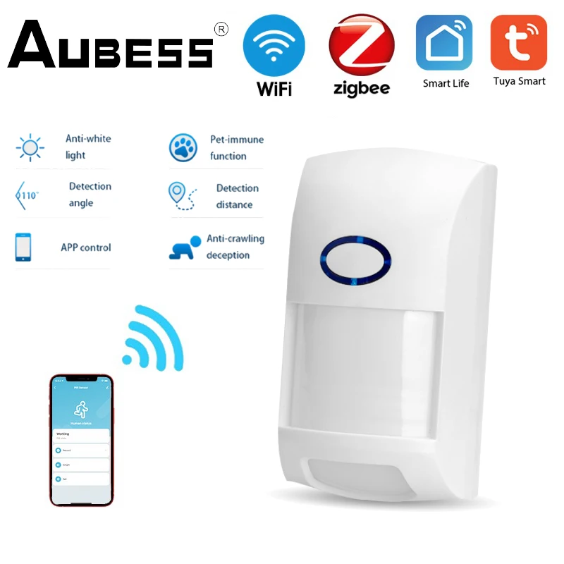 Aubess Tuya Smart WiFi Infrared Detectors Motion Sensor Alarm Compatible With Tuya Smart APP Pir Sensor Smart Life / Tuya APP
Aubess Tuya Smart WiFi Infrared Detectors Motion Sensor Alarm Compatible With Tuya Smart APP Pir Sensor Smart Life / Tuya APP