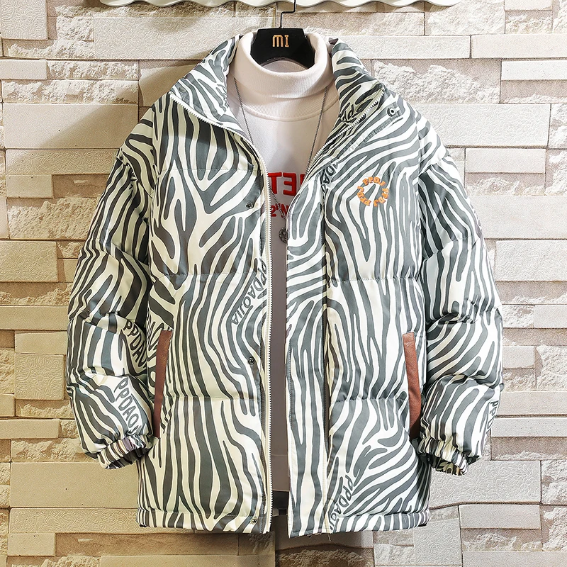New Winter Men's Jacket Padded Coats Female Oversize Short Parkas Fashion Cuff Zebra Pattern Warm Thick Coat Men
New Winter Men's Jacket Padded Coats Female Oversize Short Parkas Fashion Cuff Zebra Pattern Warm Thick Coat Men