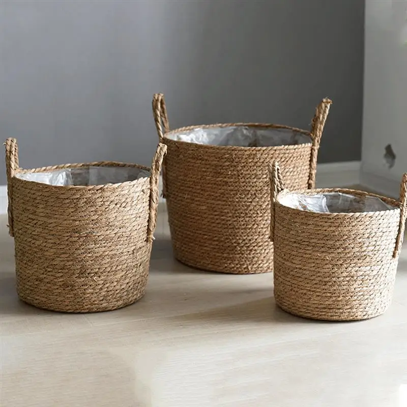 S/M/L Seagrass Woven Basket With Handles Environmentally-Friendly Duarble Cloth Storage For Bathroom Bedroom Basket Hanging
S/M/L Seagrass Woven Basket With Handles Environmentally-Friendly Duarble Cloth Storage For Bathroom Bedroom Basket Hanging