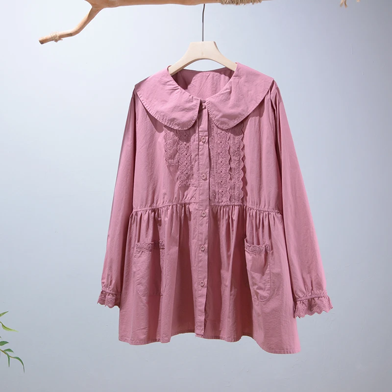 2021 Autumn New Long sleeved shirt female top Preppy Style Double Pockets SIngle Breasted Tops Daily Wear N821-48 
2021 Autumn New Long sleeved shirt female top Preppy Style Double Pockets SIngle Breasted Tops Daily Wear N821-48