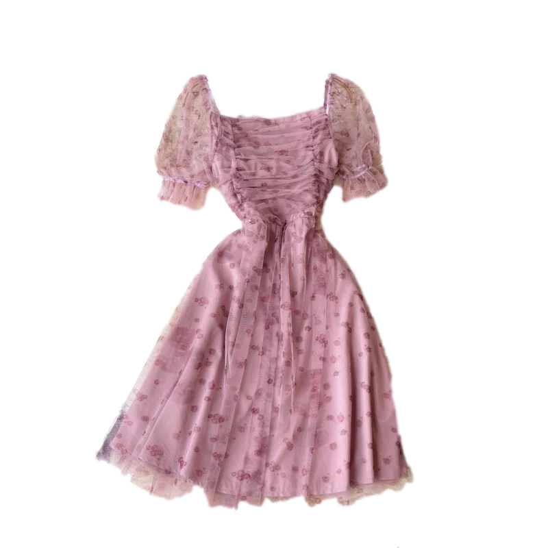 2021 New Fashion Mesh Vestidos Women's Summer Dress Pleated Slim Square Neck Puff Sleeve Midi Dress GL177
2021 New Fashion Mesh Vestidos Women's Summer Dress Pleated Slim Square Neck Puff Sleeve Midi Dress GL177