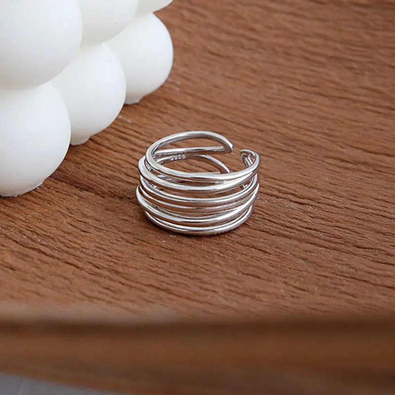 YPAY 100% Authentic 925 Sterling Silver Adjustable Rings for Women Korea INS Multi-Lines Open Ring Bague Fine Jewelry YMR917 
YPAY 100% Authentic 925 Sterling Silver Adjustable Rings for Women Korea INS Multi-Lines Open Ring Bague Fine Jewelry YMR917