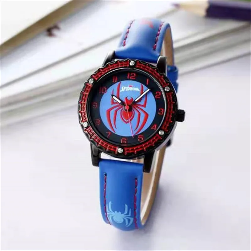 Детские Мультяшные часы Мстители для мальчиков начальной школы Marvel Человек-паук
