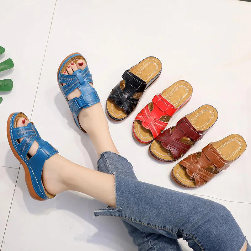 2021 Summer Women Wedge Sandals Premium Orthopedic Open Toe Sandals Vintage Anti-Slip Leather Casual Female Platform Retro Shoes
2021 Summer Women Wedge Sandals Premium Orthopedic Open Toe Sandals Vintage Anti-Slip Leather Casual Female Platform Retro Shoes