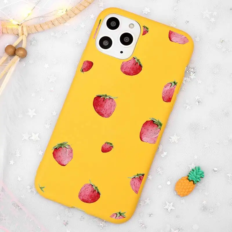 Cartoon fruit strawberry Phone Case Candy Color Yellow for iPhone 11 12 pro XS MAX 8 7 6 6S Plus X 5S SE 2020 XR
Cartoon fruit strawberry Phone Case Candy Color Yellow for iPhone 11 12 pro XS MAX 8 7 6 6S Plus X 5S SE 2020 XR