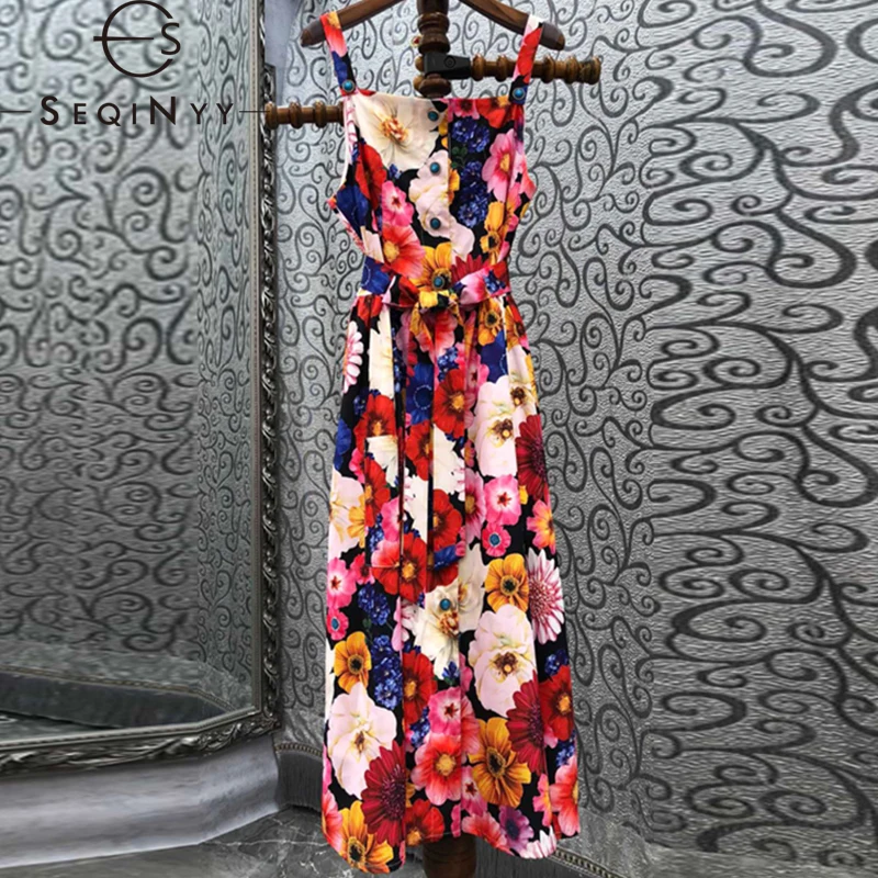 SEQINYY Sicily Midi Dress Summer Spring New Fashion Design Women Runway High Street Colorful Flowers Print Buttons Strapless
SEQINYY Sicily Midi Dress Summer Spring New Fashion Design Women Runway High Street Colorful Flowers Print Buttons Strapless