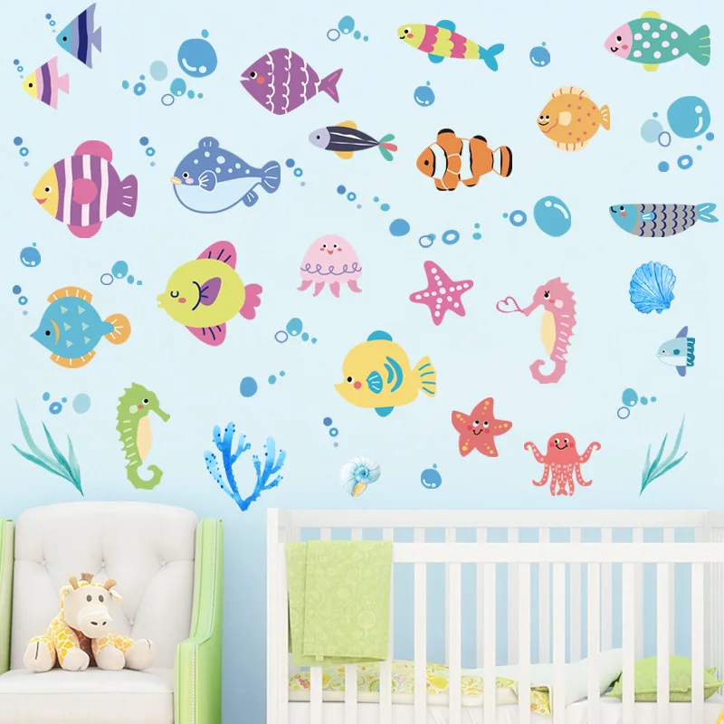 Zerolife Cartoon Marine Life Fish Wall Stickers for Bathroom Decor Kids Rooms Jellyfish Sea Animals DIY Wall Decals for Home
Zerolife Cartoon Marine Life Fish Wall Stickers for Bathroom Decor Kids Rooms Jellyfish Sea Animals DIY Wall Decals for Home