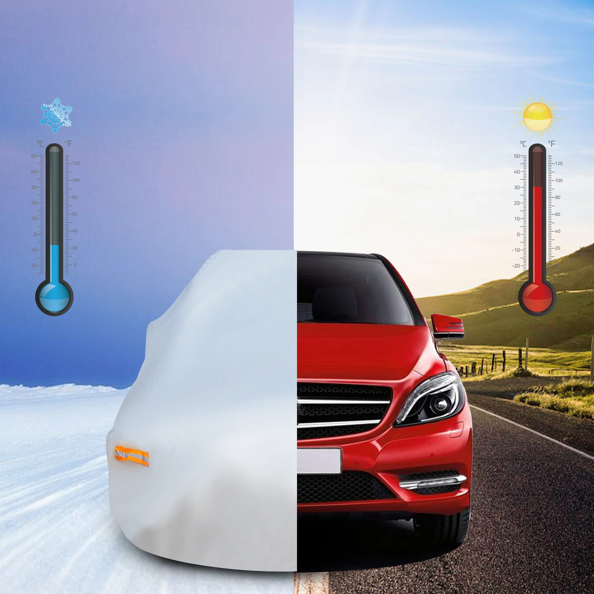 Brand NEW Silver 264" x 80" x 65" Universal Waterproof Cover Full Car Cover for SUV Truck 
Brand NEW Silver 264" x 80" x 65" Universal Waterproof Cover Full Car Cover for SUV Truck