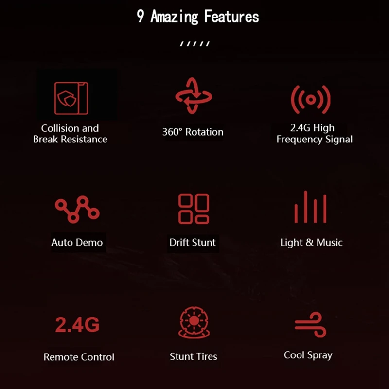 4WD 2.4G RC Car Dual Battery High-Speed Drift Toy Car 360Degrees Spray Drift Stunt Off-Road Racing Car 
4WD 2.4G RC Car Dual Battery High-Speed Drift Toy Car 360Degrees Spray Drift Stunt Off-Road Racing Car