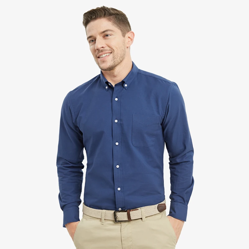 Men's Oxford Textile Shirt Blue Long Sleeve Shirt Youth Business Casual Pure Cotton Slim Solid Color Shirt DaSFL4P169
Men's Oxford Textile Shirt Blue Long Sleeve Shirt Youth Business Casual Pure Cotton Slim Solid Color Shirt DaSFL4P169