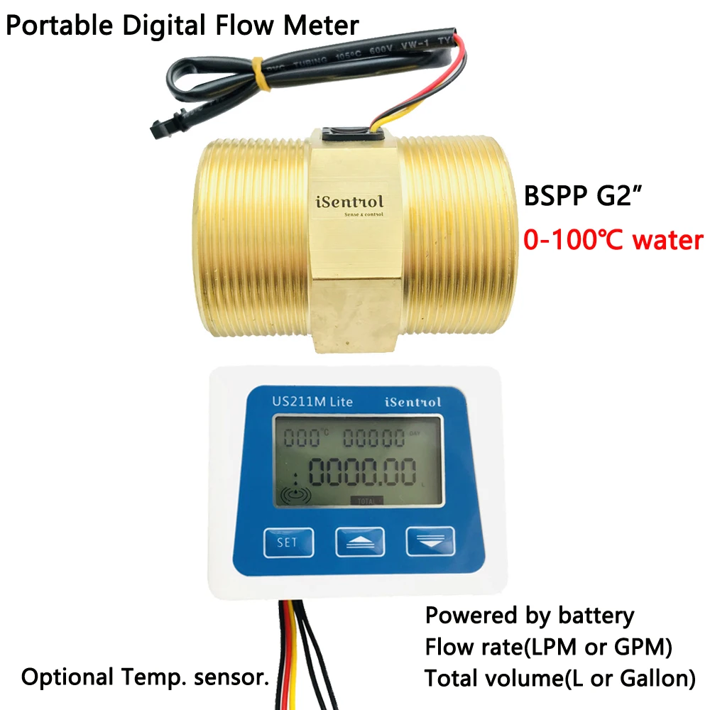 US211M Lite портативный цифровой расходомер и турбинный датчик расхода воды Латунь BSPP G2 "USC-HS20TA горячей воды 100 градусов iSentrol Se
US211M Lite портативный цифровой расходомер и турбинный датчик расхода воды Латунь BSPP G2 "USC-HS20TA горячей воды 100 градусов iSentrol Se