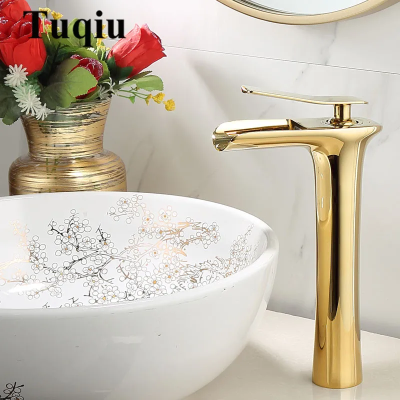 Basin Faucet Gold Waterfall Faucet Brass Bathroom Faucet White Bathroom Basin Faucet Mixer Tap Hot and Cold White Sink faucet
Basin Faucet Gold Waterfall Faucet Brass Bathroom Faucet White Bathroom Basin Faucet Mixer Tap Hot and Cold White Sink faucet