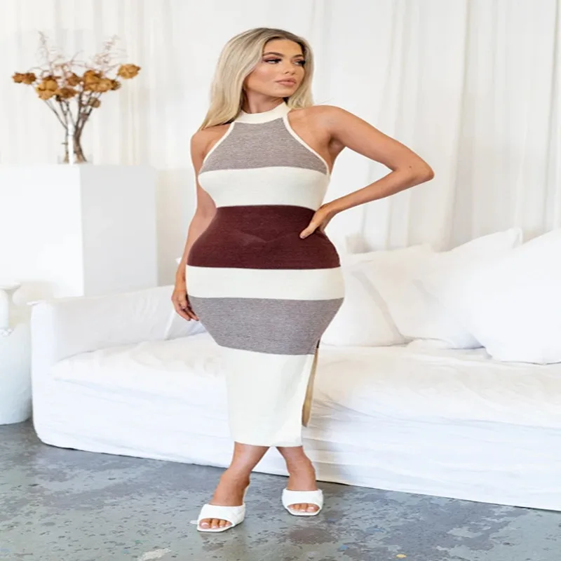Bohemian Color Matching Design New Style Woolen Dress Fashionable Sexy Hot Girl Halter Neck Split Short Skirt Female Dresses
Bohemian Color Matching Design New Style Woolen Dress Fashionable Sexy Hot Girl Halter Neck Split Short Skirt Female Dresses
