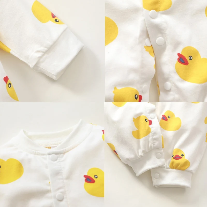 Spring Baby Boy Girl Cute Cartoon Duck Print Romper Autumn Newborn Infant Long-sleeved Trousers Jumpsuit Clothes
Spring Baby Boy Girl Cute Cartoon Duck Print Romper Autumn Newborn Infant Long-sleeved Trousers Jumpsuit Clothes