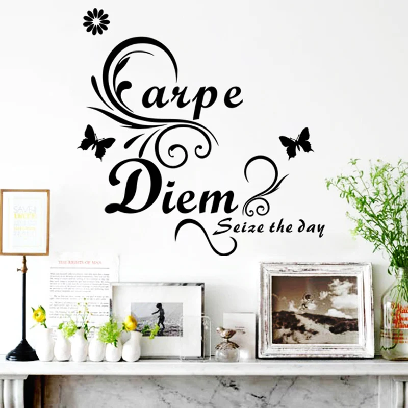 Carpe Diem цитаты сделай сам настенные наклейки из ПВХ художественная роспись для
