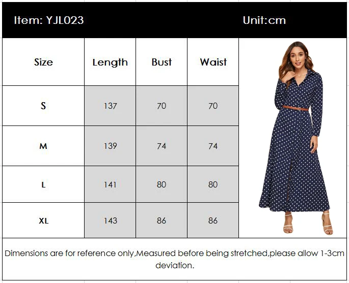 Abaya Muslim Women Polka Dot Long Sleeve Dress Casual Ladies V Neck Buttons Maxi Shirt Dresses Vintage Party Holiday Kaftan Gown
Abaya Muslim Women Polka Dot Long Sleeve Dress Casual Ladies V Neck Buttons Maxi Shirt Dresses Vintage Party Holiday Kaftan Gown