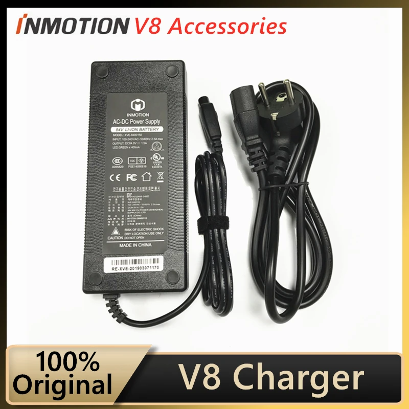 Оригинальное зарядное устройство для INMOTION V8, самобалансирующийся скутер, Одноколесный велосипед, электрический скейтборд, 84 в, литий-ионны...
Оригинальное зарядное устройство для INMOTION V8, самобалансирующийся скутер, Одноколесный велосипед, электрический скейтборд, 84 в, литий-ионны...