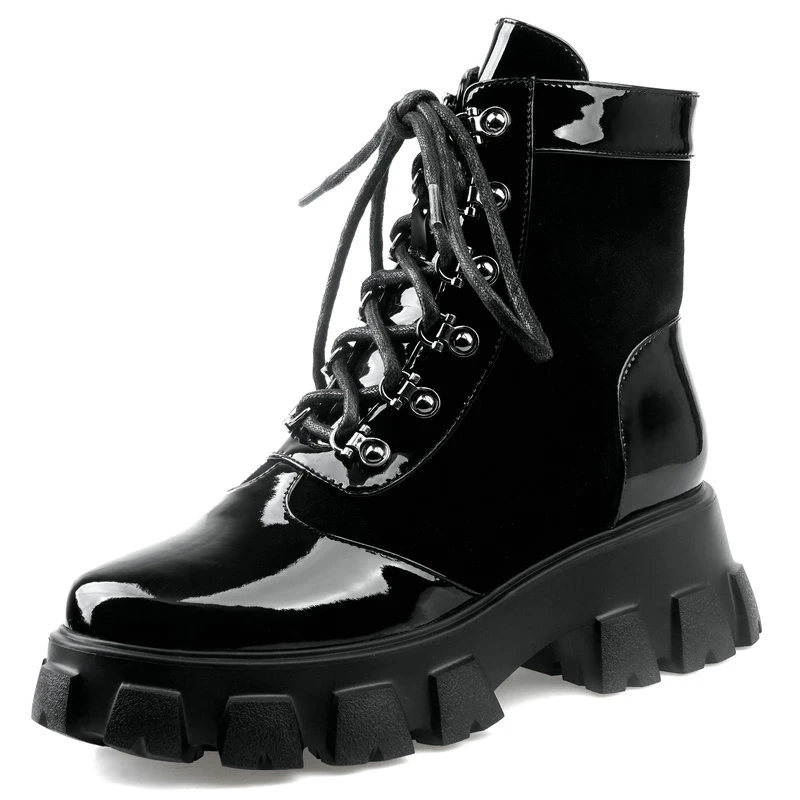 Women's patchwork Ankle Boots Platform Chunky Heels Shoes Woman 2021 Fall Genuine Leather Wedding Working Motorcycle Boots
Women's patchwork Ankle Boots Platform Chunky Heels Shoes Woman 2021 Fall Genuine Leather Wedding Working Motorcycle Boots