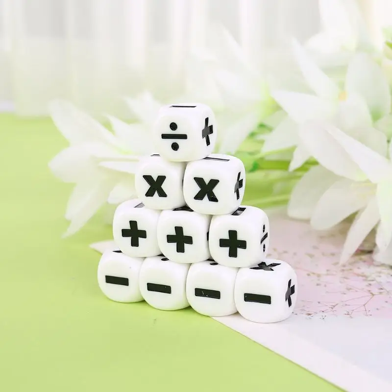 10pcs 16mm D6 Dice Mathematical Operators Arithmetic Dice Club Pub Board Game Dice
10pcs 16mm D6 Dice Mathematical Operators Arithmetic Dice Club Pub Board Game Dice