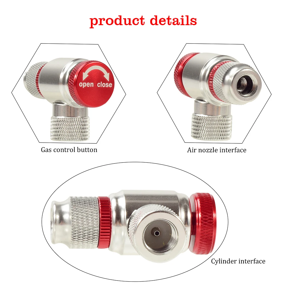 Mountain Bike CO2 Cylinder Pump Gas Nozzle Bicycle Fast Inflator Inflatable Head Adapter Riding Emergency Accessories Outdoor 
Mountain Bike CO2 Cylinder Pump Gas Nozzle Bicycle Fast Inflator Inflatable Head Adapter Riding Emergency Accessories Outdoor