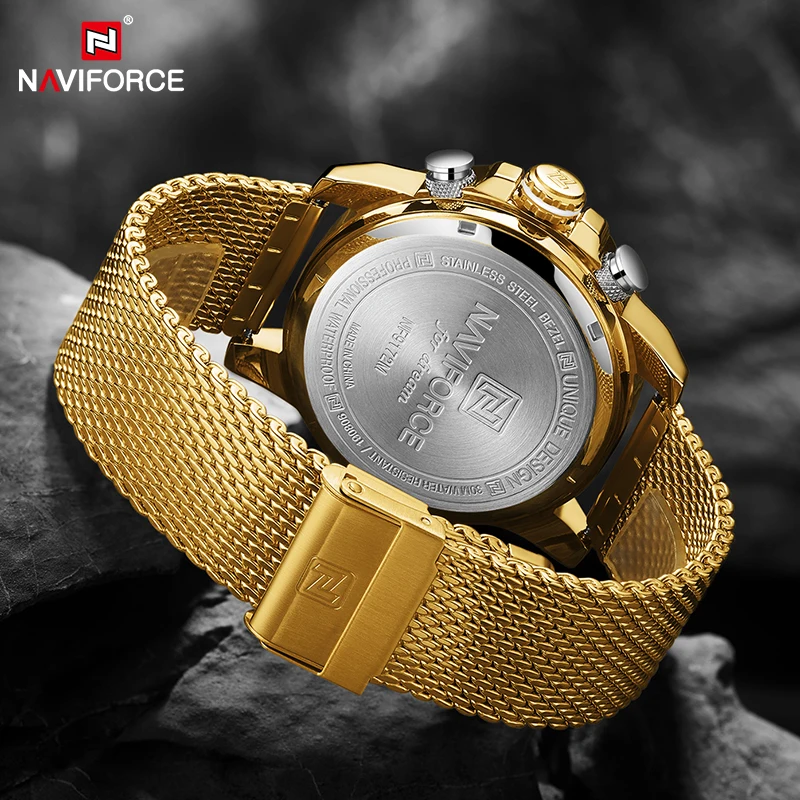 NAVIFORCE Luxury Men's Gold Watches Military Digital Sport Quartz WristWatch LED Luminous Waterproof Clock Men Relogio Masculino
NAVIFORCE Luxury Men's Gold Watches Military Digital Sport Quartz WristWatch LED Luminous Waterproof Clock Men Relogio Masculino