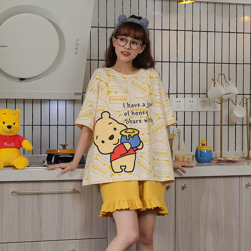 Disney Women Pajamas Knitted Cotton Pajamas Women's Casual Shorts Short-sleeved Two-piece Suit Can Be Worn Outside Home Clothes
Disney Women Pajamas Knitted Cotton Pajamas Women's Casual Shorts Short-sleeved Two-piece Suit Can Be Worn Outside Home Clothes