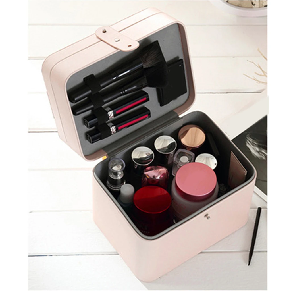 2-layer Leather Cosmetic Makeup Jewelry Storage Box Handbag Layering Button
2-layer Leather Cosmetic Makeup Jewelry Storage Box Handbag Layering Button