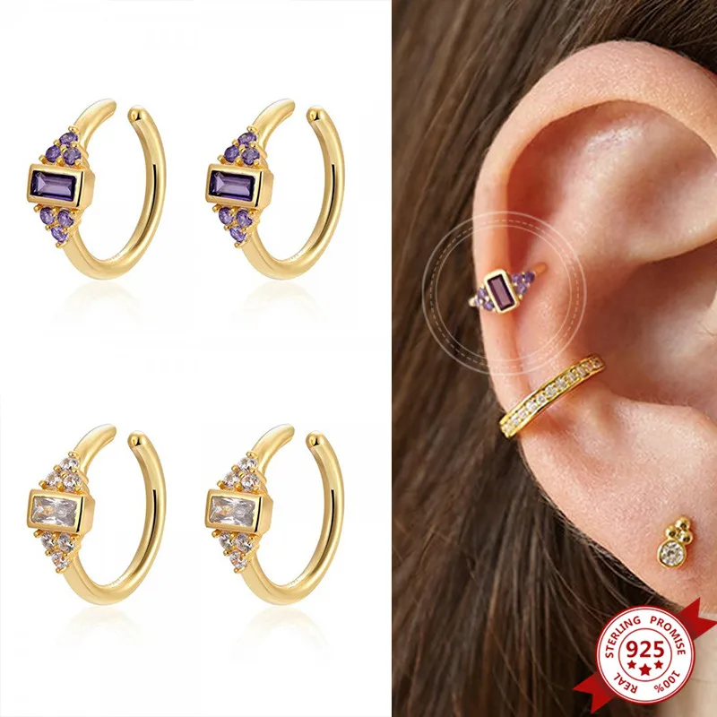 1PC 925 Sterling Silver CZ Ear Cuff for Women Geometry Purple White Crystal Ear Clips Earrings No Piercing Fashion Jewelry
1PC 925 Sterling Silver CZ Ear Cuff for Women Geometry Purple White Crystal Ear Clips Earrings No Piercing Fashion Jewelry