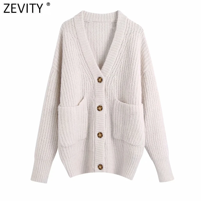 Zevity Women Fashion V Neck Solid Pockets Patch Loose Knitting Sweater Female Chic Long Sleeve Breasted Cardigan Coat Tops SW908
Zevity Women Fashion V Neck Solid Pockets Patch Loose Knitting Sweater Female Chic Long Sleeve Breasted Cardigan Coat Tops SW908