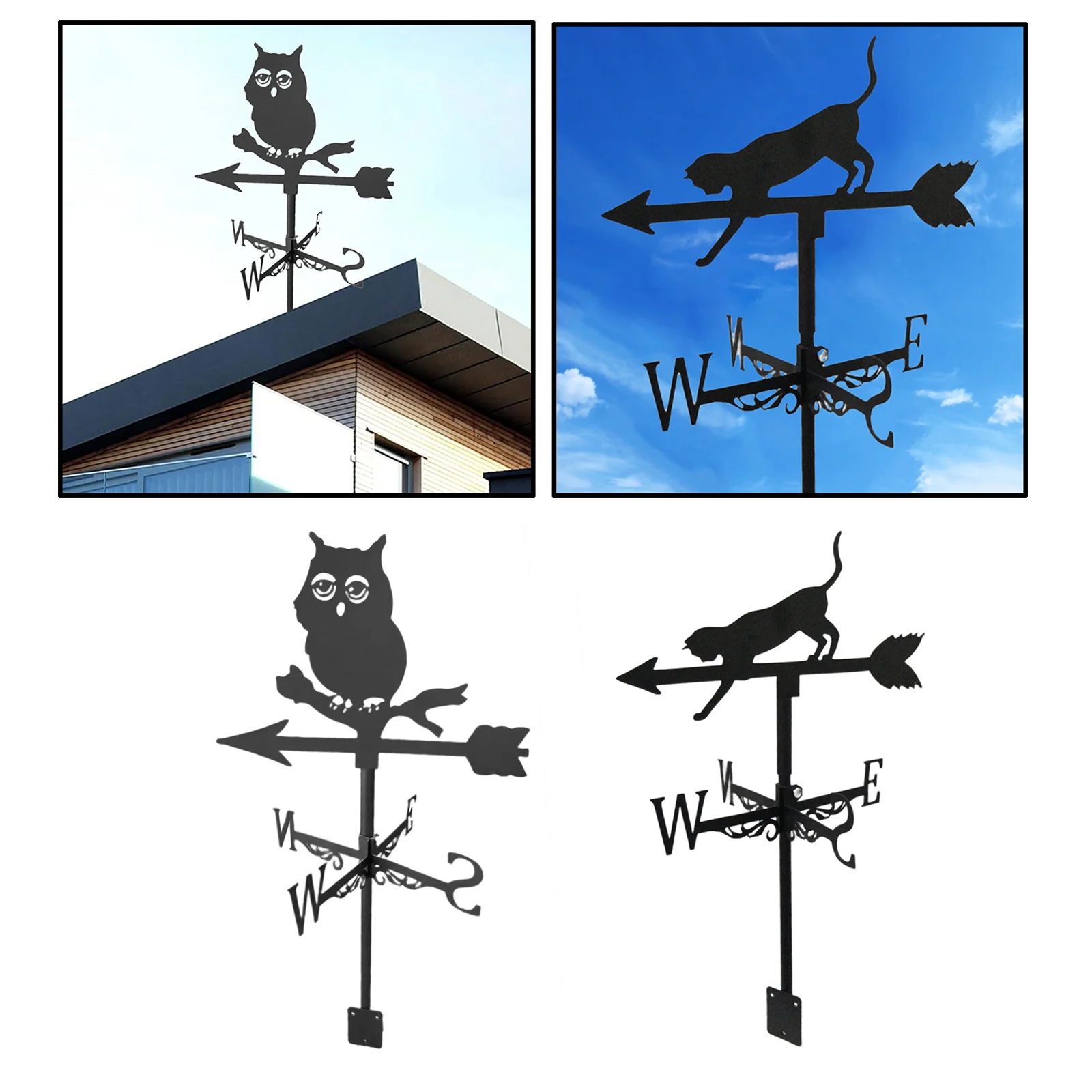 Roof Mount Weather Vane with Animal Silhouette Statue Decorative Farm Scene Weathervane Outdoor Decor for Garden Yard Patio
Roof Mount Weather Vane with Animal Silhouette Statue Decorative Farm Scene Weathervane Outdoor Decor for Garden Yard Patio