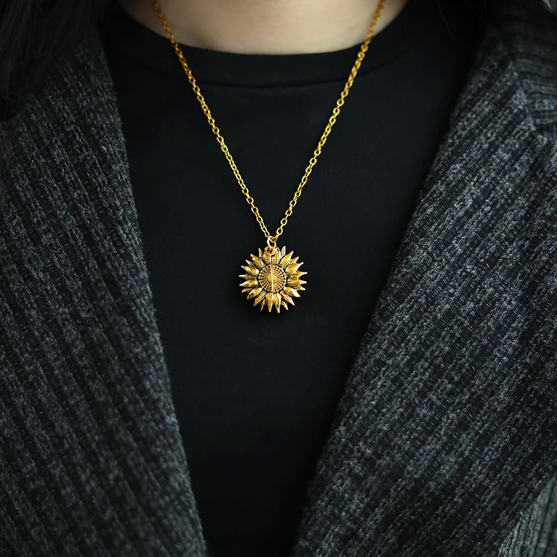 You Are My Sunshine Sunflower Necklaces For Women Rose Gold Silver Color Long Chain Sun Flower Female Pendant Necklace Jewelry
You Are My Sunshine Sunflower Necklaces For Women Rose Gold Silver Color Long Chain Sun Flower Female Pendant Necklace Jewelry