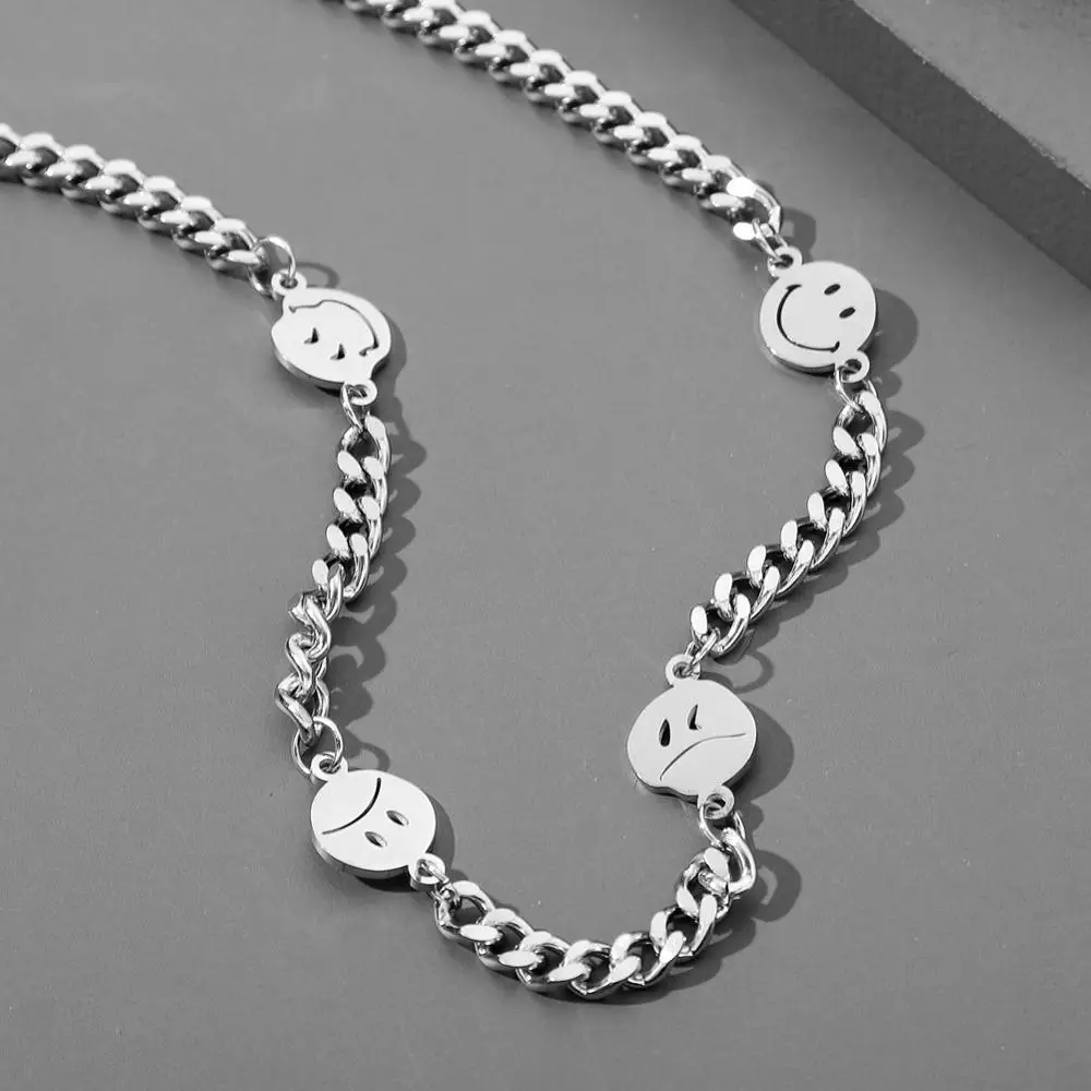 Charm Simple Smiley Necklace For Women Ladies Pendant Girls Silver Color Hip Hop Rock Stainless Steel Jewelry Accessories Gifts
Charm Simple Smiley Necklace For Women Ladies Pendant Girls Silver Color Hip Hop Rock Stainless Steel Jewelry Accessories Gifts