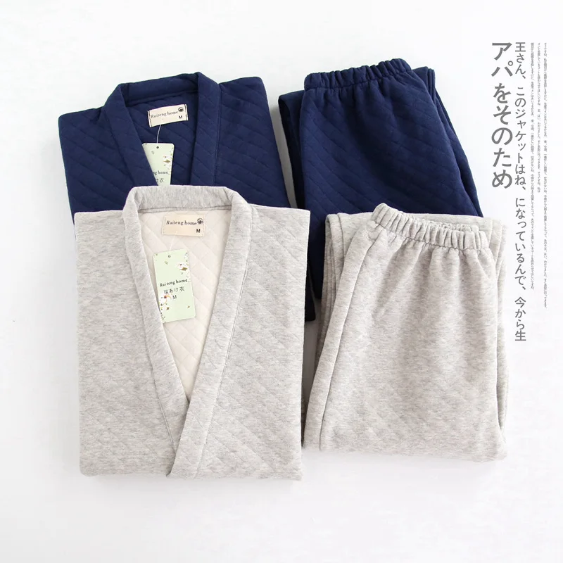 New Men's Air Cotton Kimono Pajamas Warm Autumn And Winter Thickened Cotton Loose Large Size Home Set 21-1056
New Men's Air Cotton Kimono Pajamas Warm Autumn And Winter Thickened Cotton Loose Large Size Home Set 21-1056
