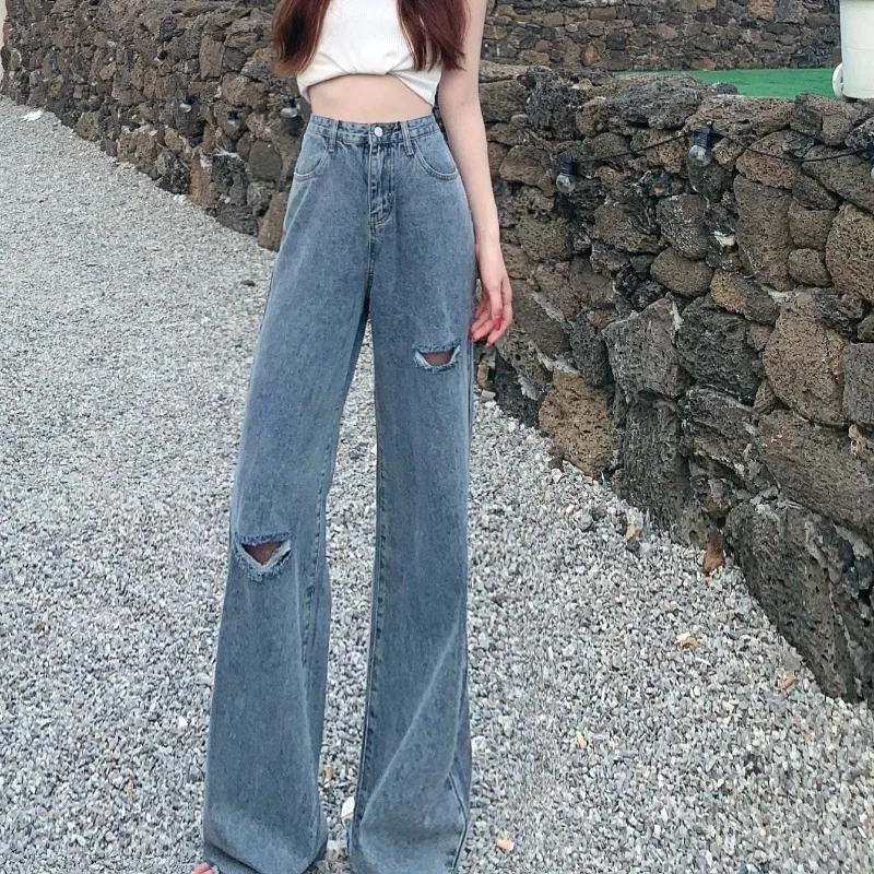 Slim Elegant Light-Colored Jeans Women's Straight Loose Mop Pants Spring New Super Slimming Daddy Pants
Slim Elegant Light-Colored Jeans Women's Straight Loose Mop Pants Spring New Super Slimming Daddy Pants