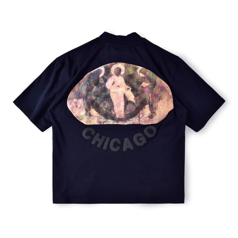 Kanye West Jesus is king album limited high collar three dimensional printing short sleeve T-shirt
Kanye West Jesus is king album limited high collar three dimensional printing short sleeve T-shirt
