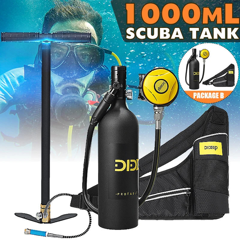 DIDEEP 1L Scuba Diving Cylinder Mini Oxygen Tank Set Respirator Air Tank Hand Pump for Snorkeling Breath Diving Equipment
DIDEEP 1L Scuba Diving Cylinder Mini Oxygen Tank Set Respirator Air Tank Hand Pump for Snorkeling Breath Diving Equipment