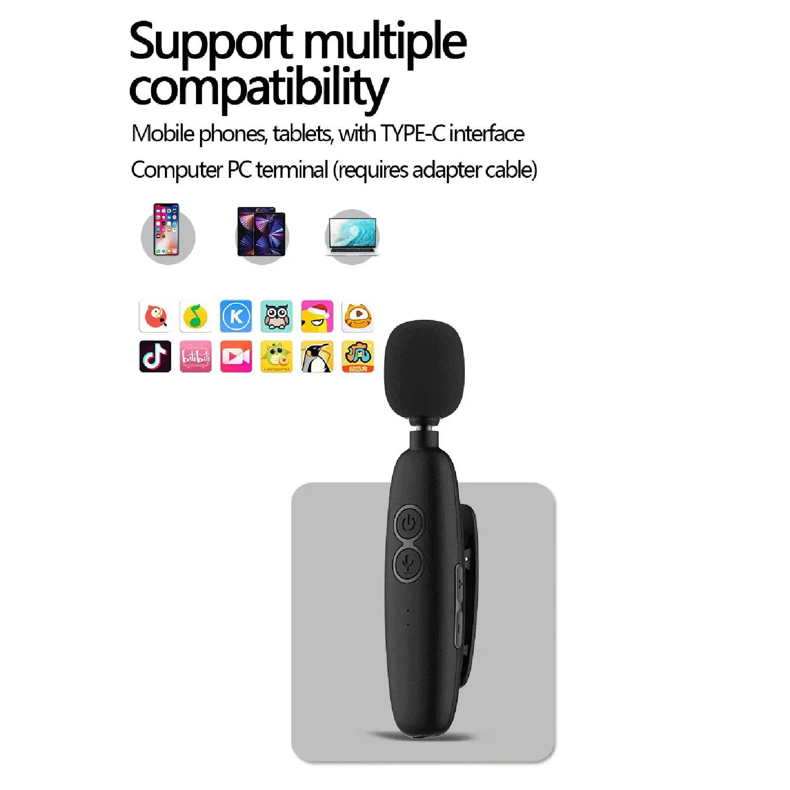 Plug Play Wireless Lavalier Microphone, Type-c Noise-canceling Clip-on Live Stream Mic, Audio Video Recording Gadget
Plug Play Wireless Lavalier Microphone, Type-c Noise-canceling Clip-on Live Stream Mic, Audio Video Recording Gadget