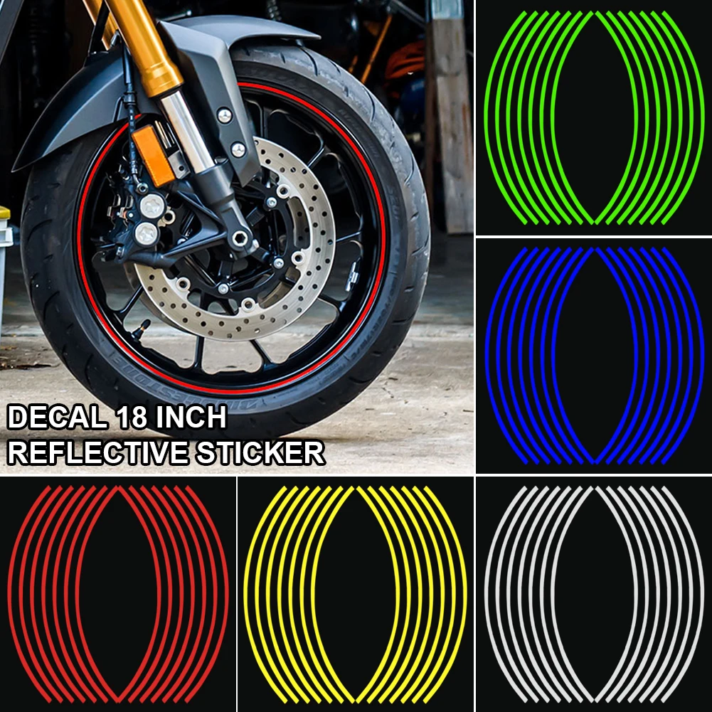 16 PCS 18" Reflective Wheel Stickers Car Wheel Rim Strip Sticker Tape Vehicles Motorcycles Bicycles Rim Strips Car Styling Decor
16 PCS 18" Reflective Wheel Stickers Car Wheel Rim Strip Sticker Tape Vehicles Motorcycles Bicycles Rim Strips Car Styling Decor