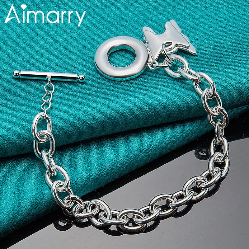 Aimarry 925 Sterling Silver Double Butterfly Pendant Bracelet For Charm Women Party Engagement Wedding Gifts Fashion Jewelry
Aimarry 925 Sterling Silver Double Butterfly Pendant Bracelet For Charm Women Party Engagement Wedding Gifts Fashion Jewelry