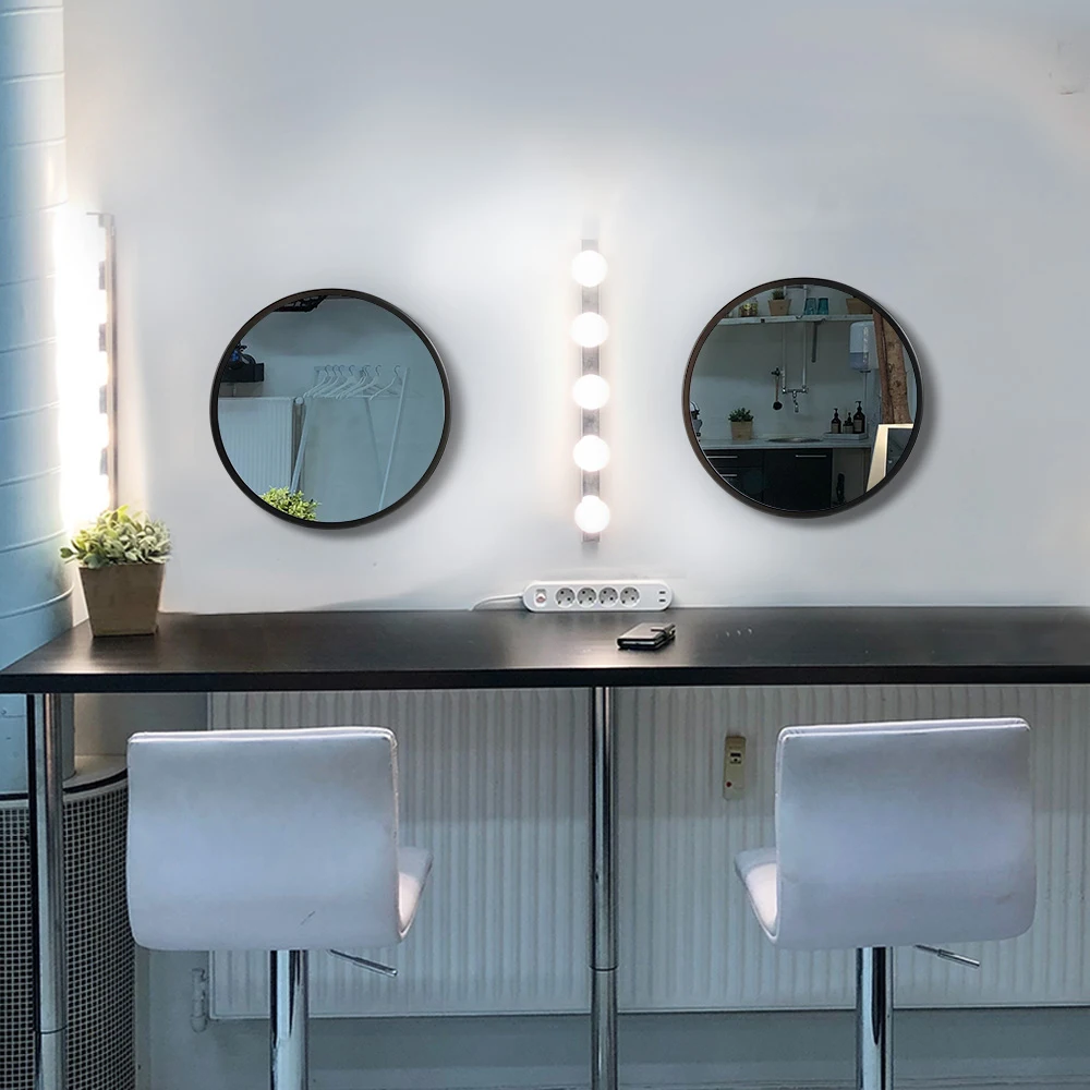 USB Powered Makeup Mirror Moon Lamp 3 Light-ing Colors & 4Brightness Standing or Wall-mounted with Wooden Frame Table Desk Light 
USB Powered Makeup Mirror Moon Lamp 3 Light-ing Colors & 4Brightness Standing or Wall-mounted with Wooden Frame Table Desk Light