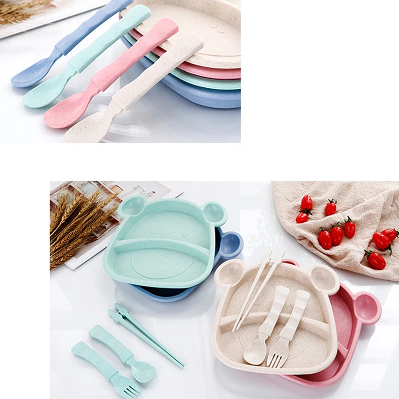Hot Sale Kitchen Cute Wheat Straw Student Portable Plate Set Fork Spoon Chopsticks Four-piece Cartoon Children Tableware
Hot Sale Kitchen Cute Wheat Straw Student Portable Plate Set Fork Spoon Chopsticks Four-piece Cartoon Children Tableware