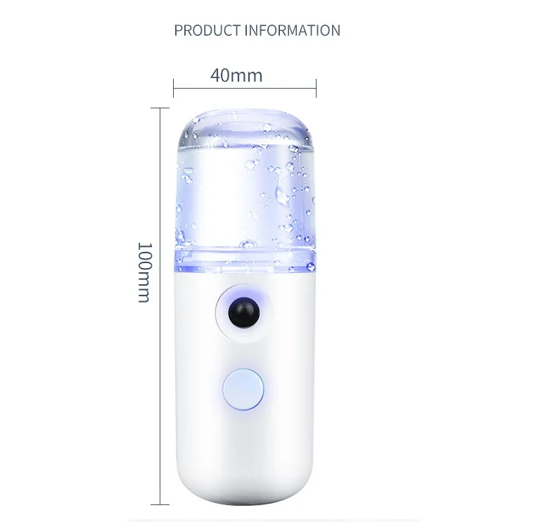 USB Rechargable Humidifier Air Diffuser Handheld Water Ultrasonic Essential Alcohol sprayer Steamed Face With Light For Home
USB Rechargable Humidifier Air Diffuser Handheld Water Ultrasonic Essential Alcohol sprayer Steamed Face With Light For Home