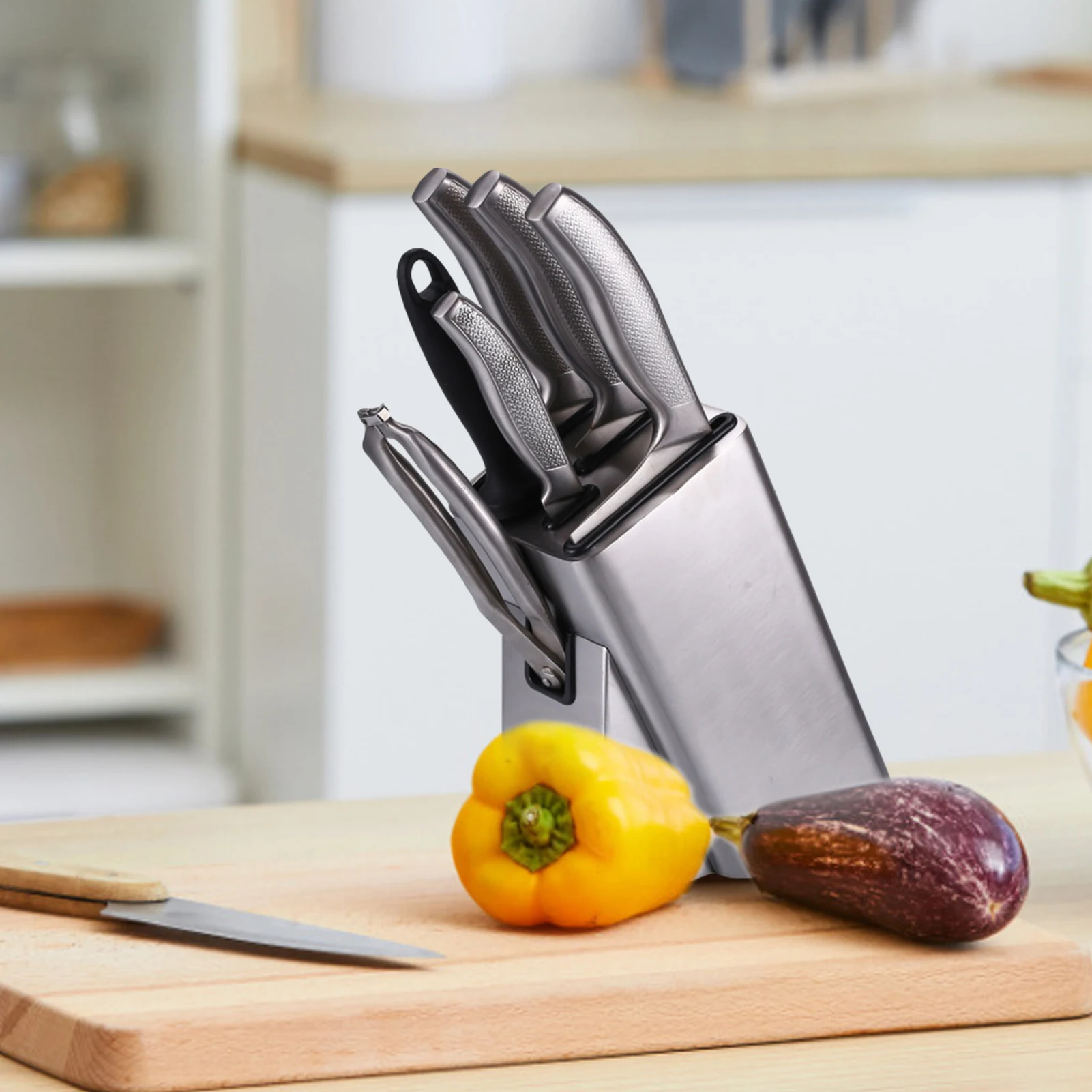 Functional Universal Knife Holder Block For Kitchen Knife Stainless Steel Knife Holder Stand Block High End Kitchen Accessories
Functional Universal Knife Holder Block For Kitchen Knife Stainless Steel Knife Holder Stand Block High End Kitchen Accessories