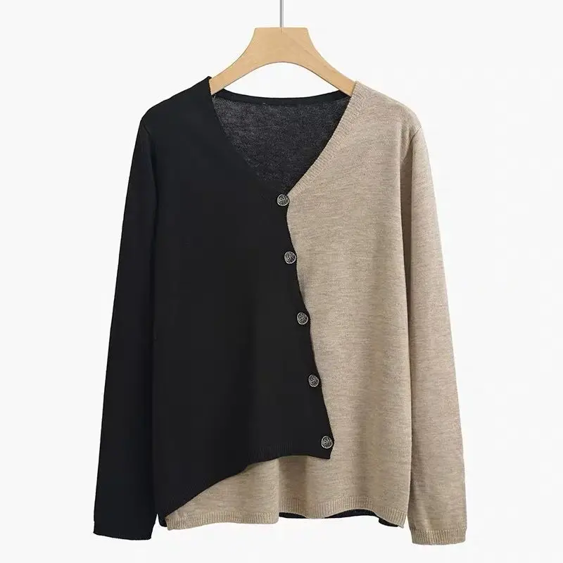 Women irregular Style patchwork Pullover Sweater Long Sleeve Knitted Thick Korean Female Jumper Sweater Top A375
Women irregular Style patchwork Pullover Sweater Long Sleeve Knitted Thick Korean Female Jumper Sweater Top A375