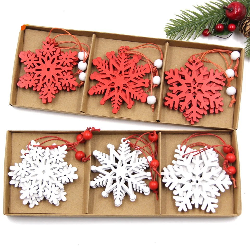 9PCS Snowflakes Christmas Wooden Pendant Tree Hanging Ornaments White&Red Snowflakes DIY Christmas Decorations Gifts Supply
9PCS Snowflakes Christmas Wooden Pendant Tree Hanging Ornaments White&Red Snowflakes DIY Christmas Decorations Gifts Supply