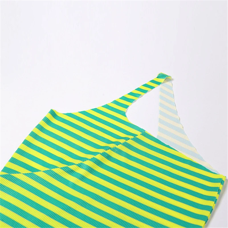 Fashion Women Y2k Green Striped One Shoulder Mini Bodycon Dress Party Club Casual Knitted Wrap Dress Summer Vacation Beach 2021
Fashion Women Y2k Green Striped One Shoulder Mini Bodycon Dress Party Club Casual Knitted Wrap Dress Summer Vacation Beach 2021
