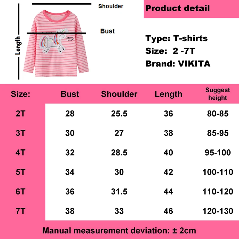 VIKITA Girls Cartoon T shirt Kids School Home Casual Wear Tops Toddlers Baby Girl Long Sleeve Cotton Tees Girls Autumn Clothing
VIKITA Girls Cartoon T shirt Kids School Home Casual Wear Tops Toddlers Baby Girl Long Sleeve Cotton Tees Girls Autumn Clothing