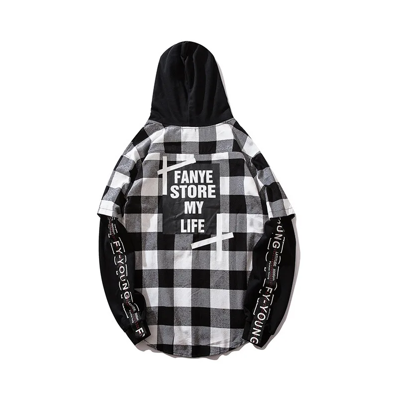 High street Plaid Hooded Shirt trendsetter versatile loose letter ribbon Plaid Shirt couple men and women
High street Plaid Hooded Shirt trendsetter versatile loose letter ribbon Plaid Shirt couple men and women